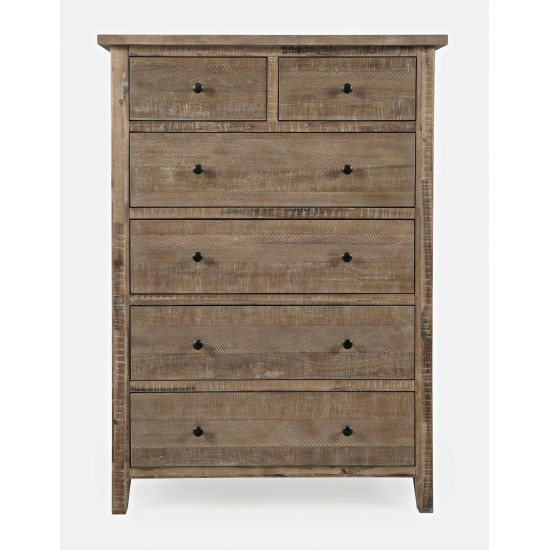 Maxton Contemporary Coastal Distressed Acacia Chest of Drawers - Wash Brown