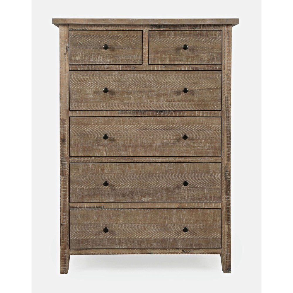 Maxton Contemporary Coastal Distressed Acacia Chest of Drawers - Wash Brown