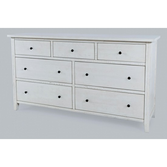 Maxton Contemporary Coastal Distressed Acacia Dresser - Ivory