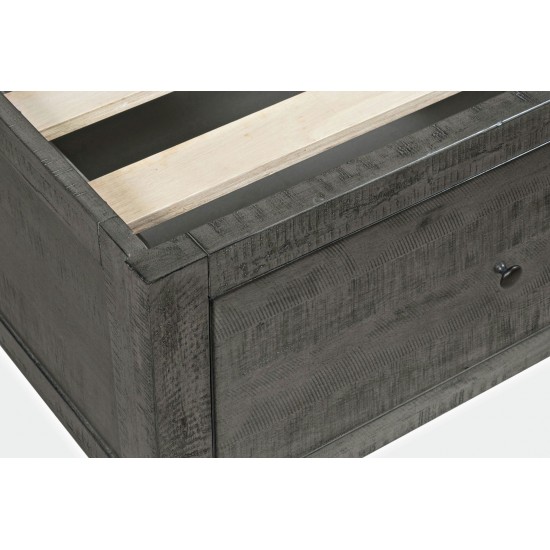 Maxton Coastal Distressed Acacia Queen Size Bed with Storage Drawers - Stone