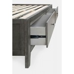 Maxton Coastal Distressed Acacia Queen Size Bed with Storage Drawers - Stone