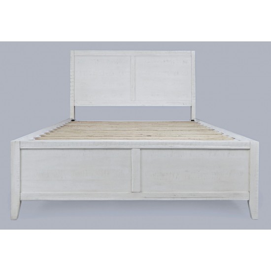 Maxton Contemporary Coastal Distressed Acacia Queen Size Bed - Ivory