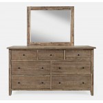 Maxton Contemporary Coastal Distressed Acacia Dresser with Mirror - Wash Brown