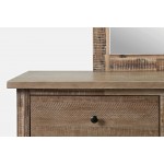 Maxton Contemporary Coastal Distressed Acacia Dresser with Mirror - Wash Brown