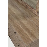 Maxton Contemporary Coastal Distressed Acacia Dresser with Mirror - Wash Brown