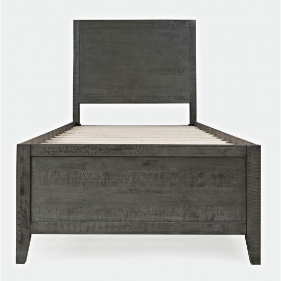 Maxton Contemporary Coastal Distressed Acacia Twin Size Bed - Stone