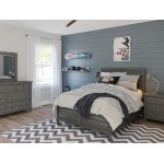 Maxton Contemporary Coastal Distressed Acacia Twin Size Bed - Stone