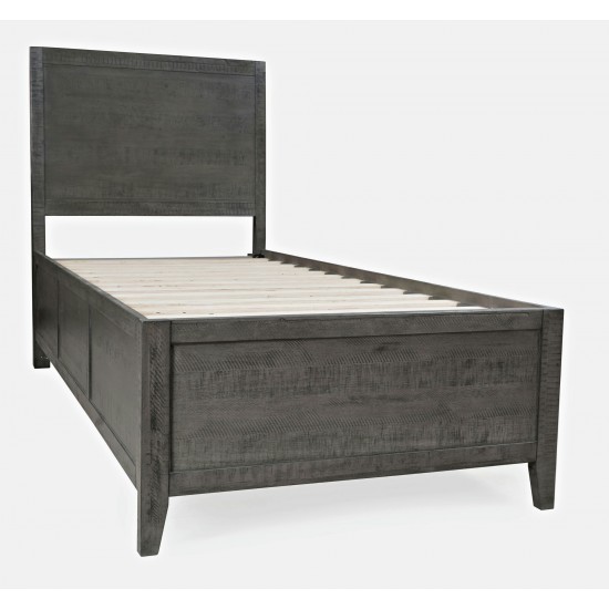 Maxton Contemporary Coastal Distressed Acacia Twin Size Bed - Stone