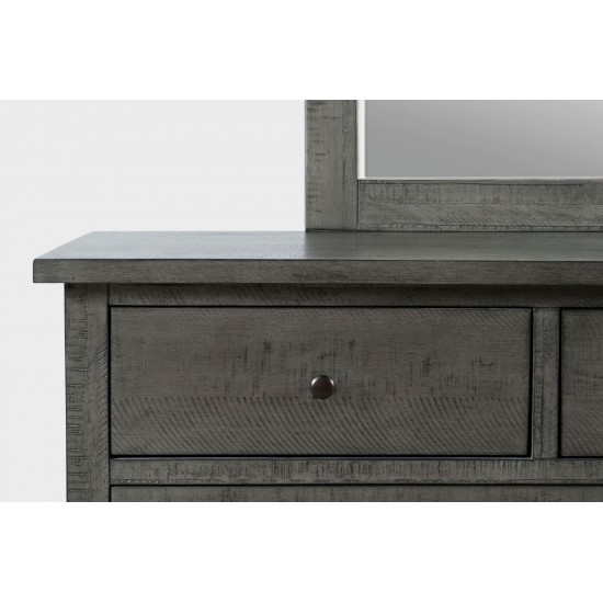 Maxton Contemporary Coastal Distressed Acacia Dresser with Mirror - Stone