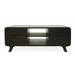 Marlowe Mid-Century Modern 48" Curved Coffee Table with Storage Drawers