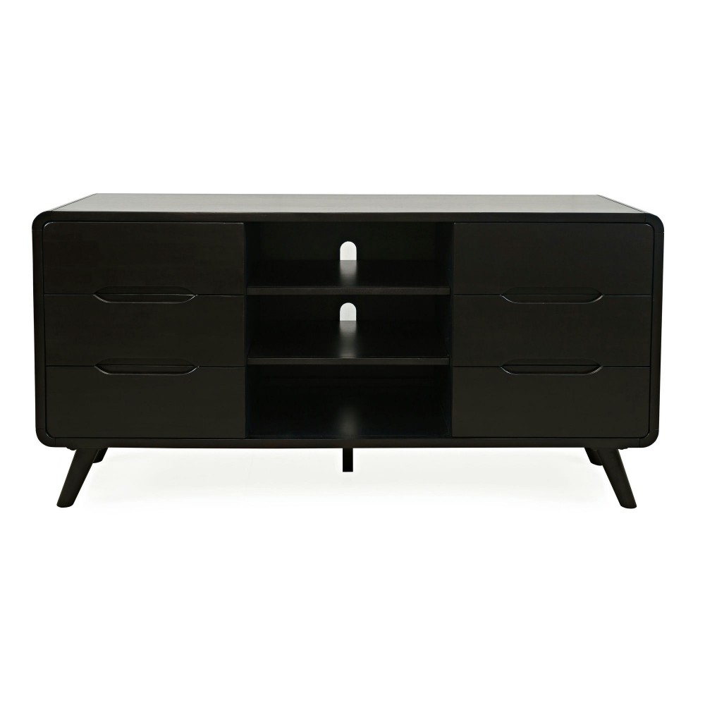 Marlowe 64" Curved Media Console TV Stand with Tapered Legs and Storage Drawers Marlowe 64" Curved Media Console TV Stand with Tapered Legs and Storage Drawers