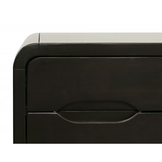 Marlowe 64" Curved Media Console TV Stand with Tapered Legs and Storage Drawers