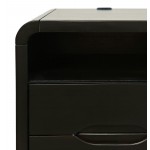Marlowe Mid-Century USB Charging Curved Chairside End Table with Storage Drawers
