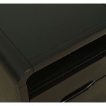 Marlowe Mid-Century USB Charging Curved Chairside End Table with Storage Drawers