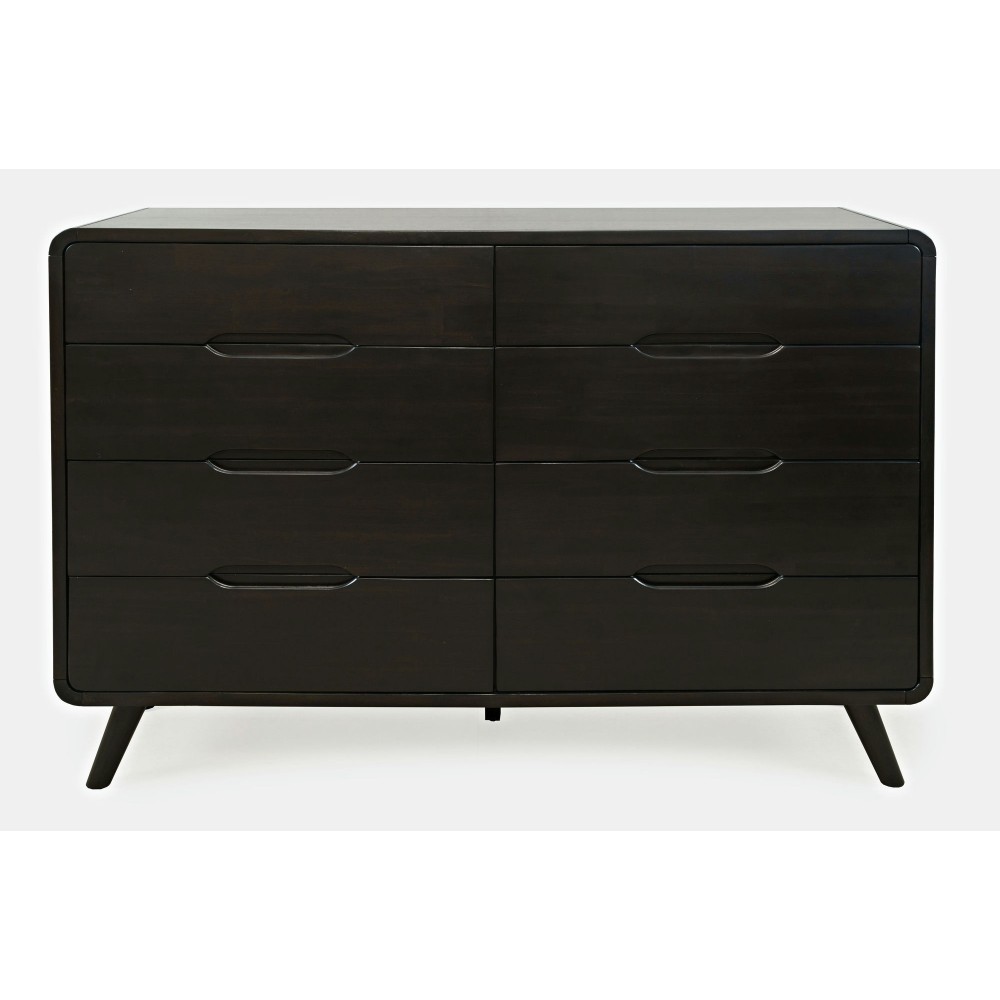 Marlowe Mid-Century 62" Curved Dresser with Tapered Legs and Eight Drawers Marlowe Mid-Century 62" Curved Dresser with Tapered Legs and Eight Drawers