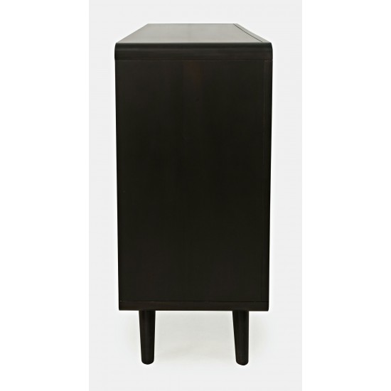 Marlowe Mid-Century 62" Curved Dresser with Tapered Legs and Eight Drawers