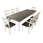 Madison County Reclaimed Pine 106" Farmhouse Nine-Piece Dining Set - White