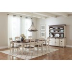 Madison County Reclaimed Pine 106" Farmhouse Nine-Piece Dining Set - White