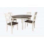 Madison County Reclaimed Pine 66" Oval Farmhouse Five-Piece Dining Set - White