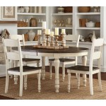 Madison County Reclaimed Pine 66" Oval Farmhouse Five-Piece Dining Set - White