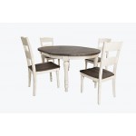 Madison County Reclaimed Pine 66" Oval Farmhouse Five-Piece Dining Set - White