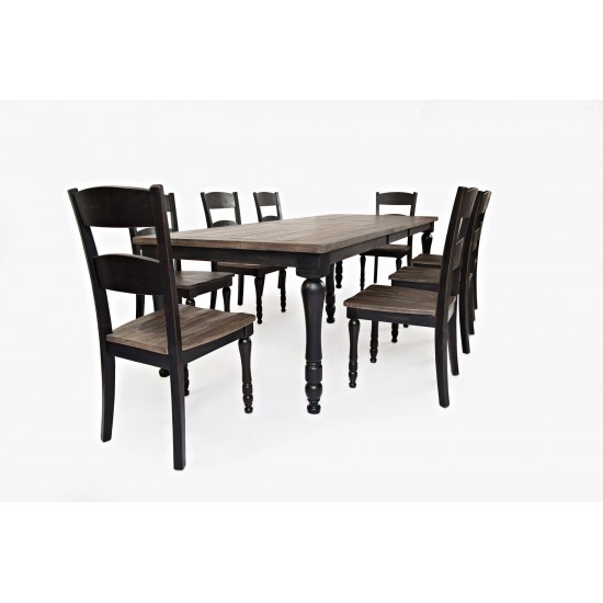 Madison County Reclaimed Pine 106" Farmhouse Nine-Piece Dining Set - Black