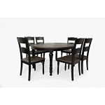 Madison County Reclaimed Pine 66" Oval Farmhouse 7-Piece Dining Set - Black