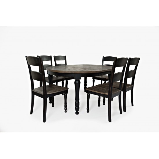 Madison County Reclaimed Pine 66" Oval Farmhouse 7-Piece Dining Set - Black