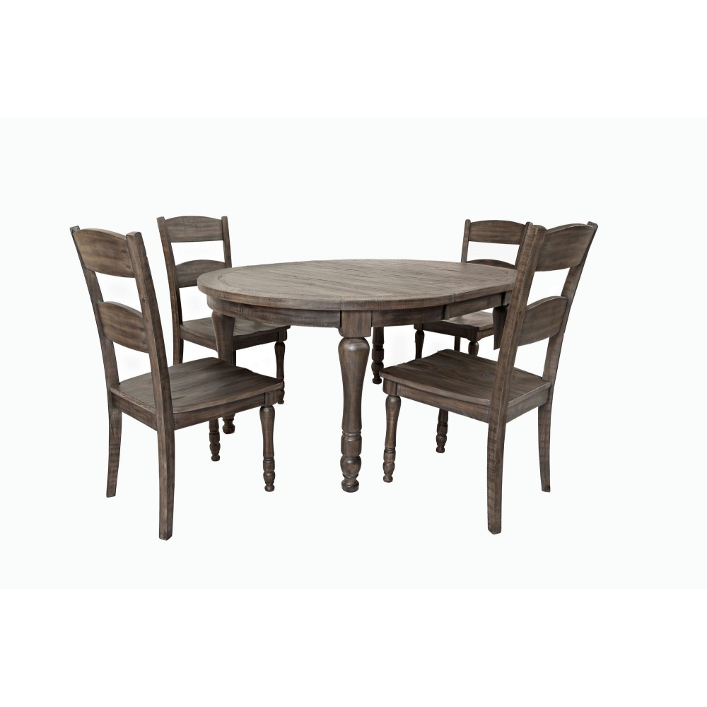 Madison County Reclaimed Pine 66" Oval Farmhouse Five-Piece Dining Set - Brown