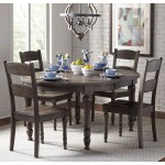 Madison County Reclaimed Pine 66" Oval Farmhouse Five-Piece Dining Set - Brown