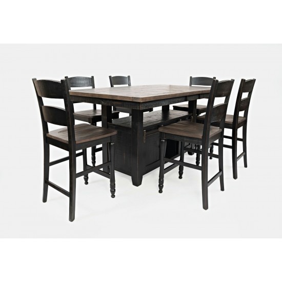 Madison County 72" Farmhouse Counter Height 7-Piece Dining Set - Black