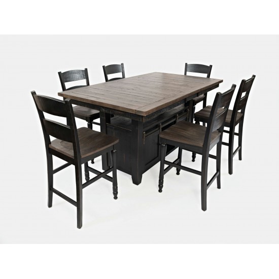 Madison County 72" Farmhouse Counter Height 7-Piece Dining Set - Black