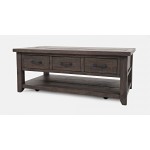 Madison County 48" Rustic Reclaimed Pine Farmhouse Harris 3 Drawer Coffee Table