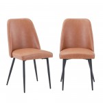 Maddox Faux Leather Upholstered Dining Chair (Set of 2) - Light Brown