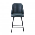 Maddox Faux Leather Upholstered Counter Height Barstool (Set of 2) - Blueberry