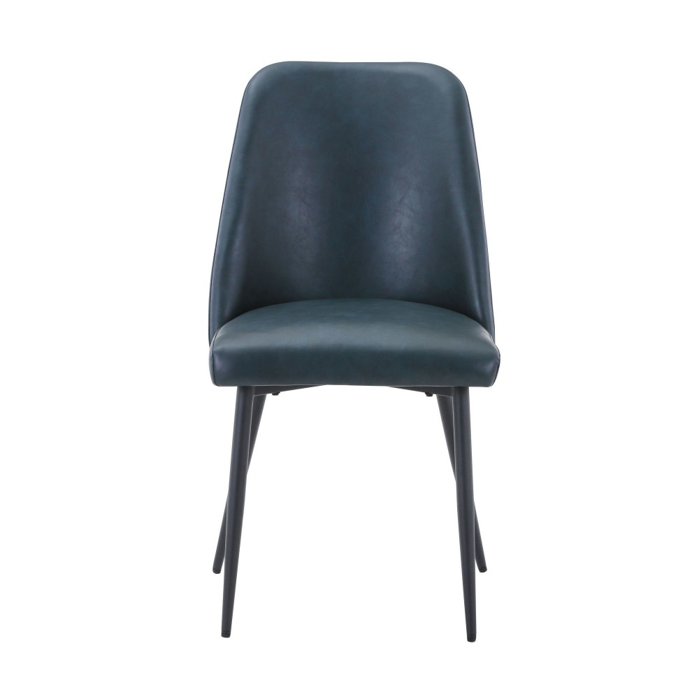 Maddox Faux Leather Upholstered Dining Chair (Set of 2) - Blueberry Maddox Faux Leather Upholstered Dining Chair (Set of 2) - Blueberry