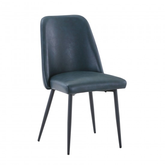 Maddox Faux Leather Upholstered Dining Chair (Set of 2) - Blueberry
