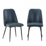 Maddox Faux Leather Upholstered Dining Chair (Set of 2) - Blueberry