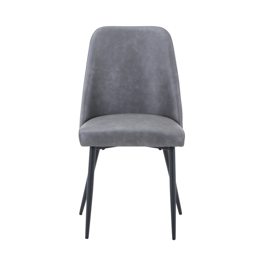 Maddox Faux Leather Upholstered Dining Chair (Set of 2) - Grey