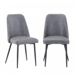 Maddox Faux Leather Upholstered Dining Chair (Set of 2) - Grey