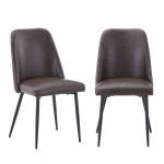 Maddox Faux Leather Upholstered Dining Chair (Set of 2) - Dark Brown