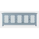 Isabella 86" Luxury Mirrored Sideboard Storage Cabinet - Blue