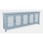 Isabella 86" Luxury Mirrored Sideboard Storage Cabinet - Blue