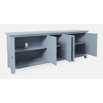 Isabella 86" Luxury Mirrored Sideboard Storage Cabinet - Blue