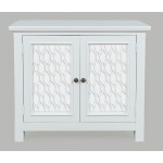 Isabella 38" Luxury Mirrored Accent Storage Cabinet - White