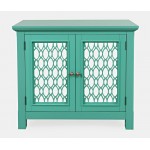 Isabella 38" Luxury Mirrored Accent Storage Cabinet - Aqua