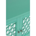 Isabella 38" Luxury Mirrored Accent Storage Cabinet - Aqua