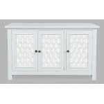 Isabella 54" Luxury Mirrored Accent Storage Cabinet - White