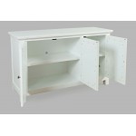 Isabella 54" Luxury Mirrored Accent Storage Cabinet - White