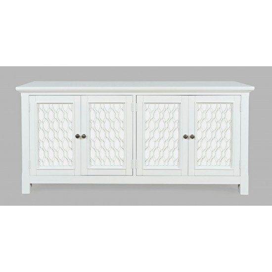 Isabella 69" Luxury Mirrored Sideboard Storage Cabinet - White